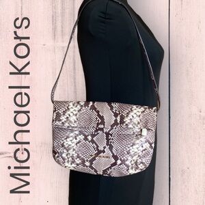 🐍 Michael Kors Snakeskin Leather Convertable Clutch Shoulder Bag NWOT
